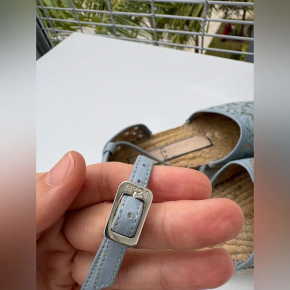 Numero Ventuno Nº 21 Italy Canvas Lace Blue Espadrille Sandals Size 6 - Picture 9 of 9